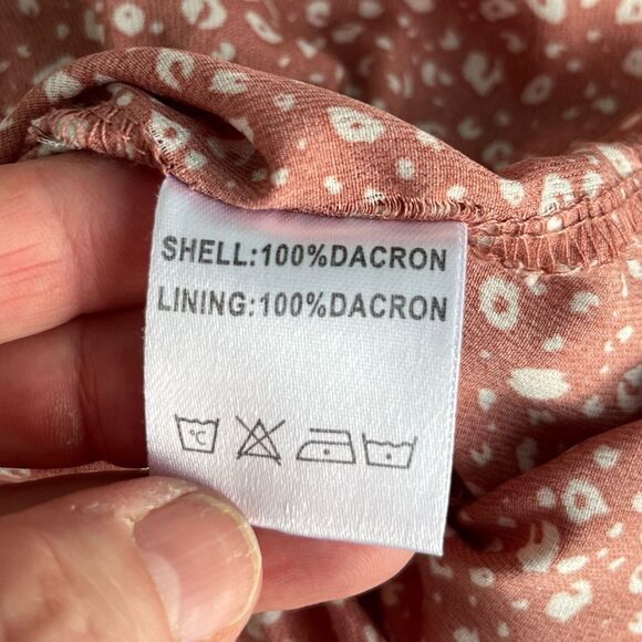 Rust Red Printed Ruffle Mini Dress - Size M - Picture 6 of 11